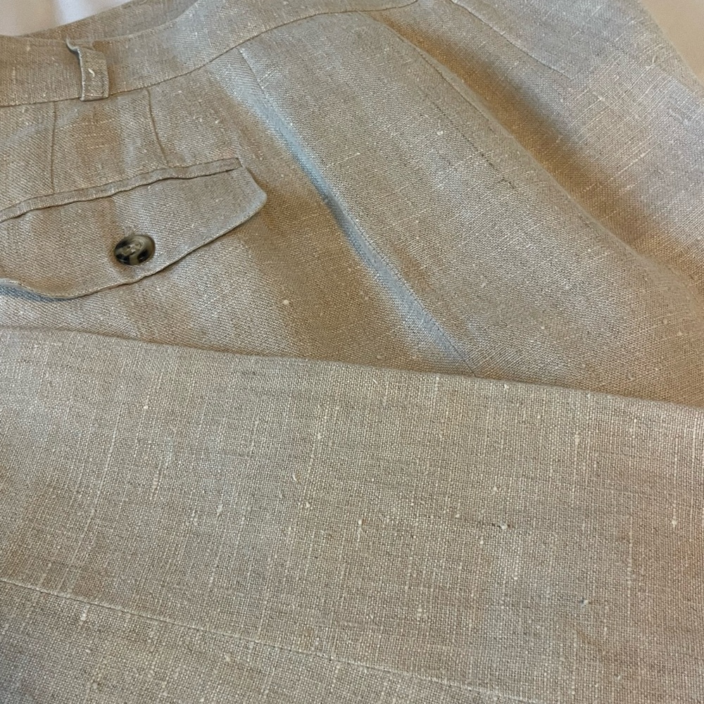 💯 LINEN Ladies Tan Pants - Picture 9 of 9